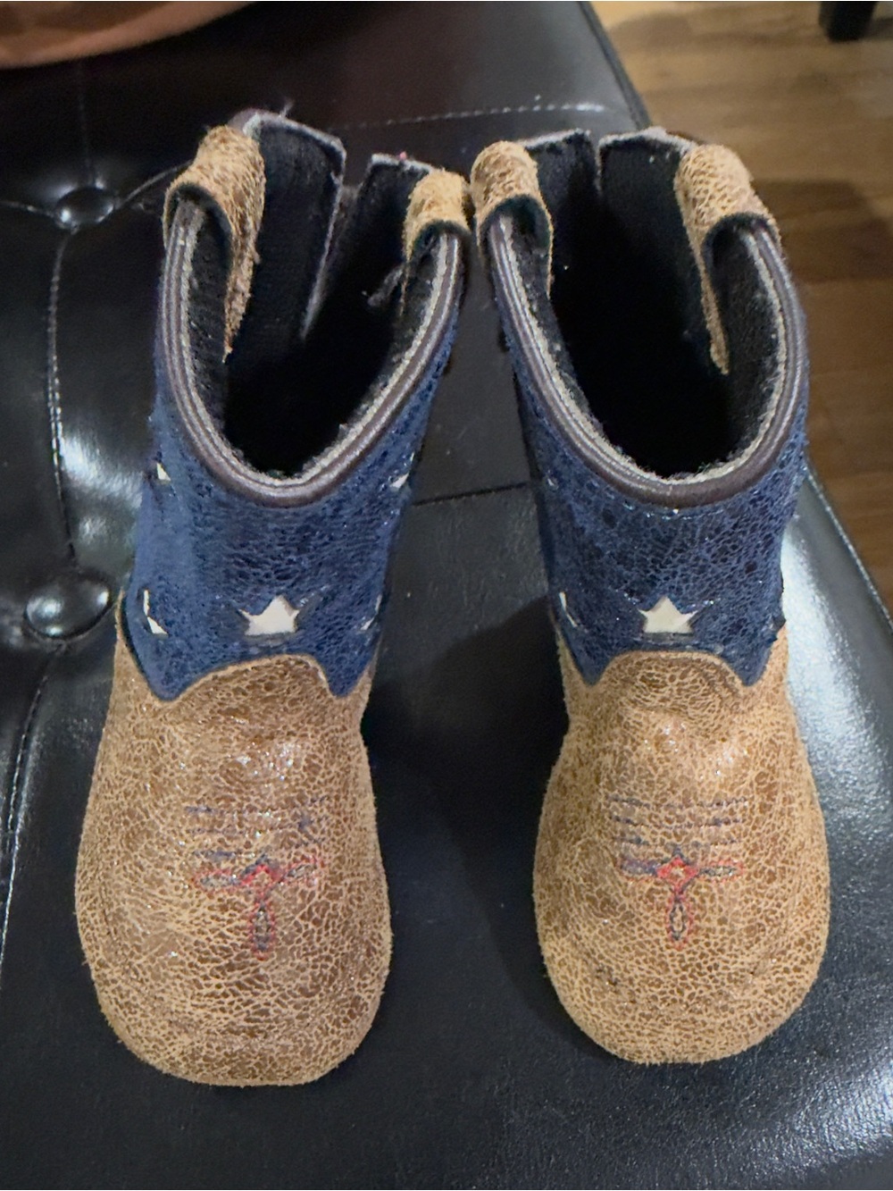 Boot Barn Infant Boys Flag Poppet Western Boots Round Toe Size 2  Americana